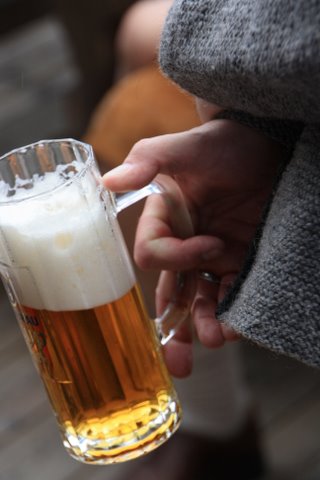 Bier auf der Terasse